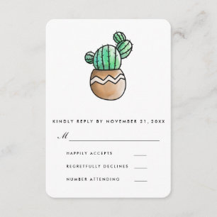 Cacto RSVP Wedding mínimo rústico do Succulent