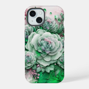 Cacto Suculento Verde e Rosa
