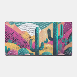 Cactos de Saguaro em fundo pontilhado na paisagem