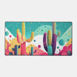 Cactos em cores vibrantes