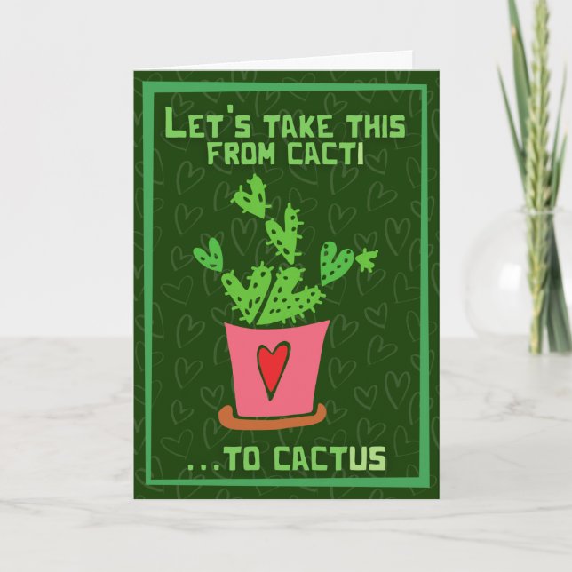Cactos Para Cactus Cartão de Dia dos Namorados Div (Frente)