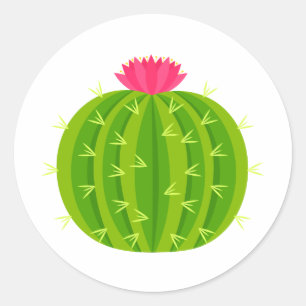 Cactus com um adesivo de flores