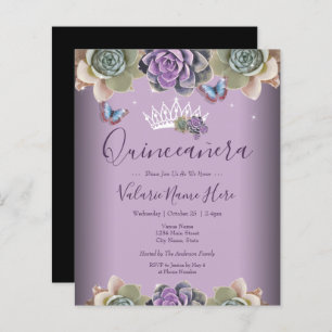 Cactus e Butterfly Elegante Quinceanera