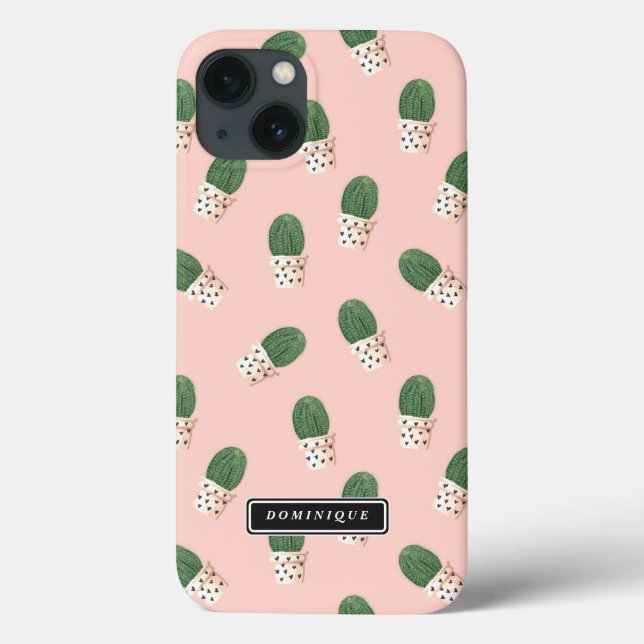 Cactus em Potes Corações Padrão Ar iPad Personaliz (Verso)