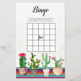 Cactus Fiesta Watercolor Bingo Game