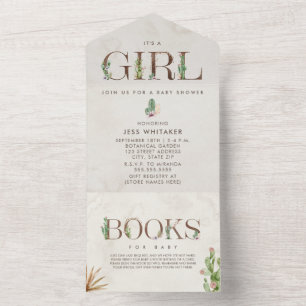 Cactus Floral Book Request Chá de fraldas Tudo Em 