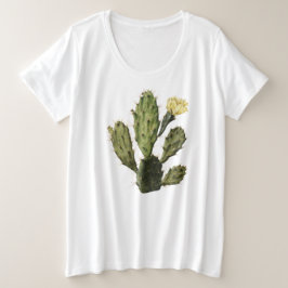 Cactus Flower Vintage Drawing Plus-Size T-Shirt