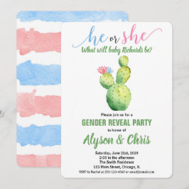 Cactus gender revela convite fiesta succult