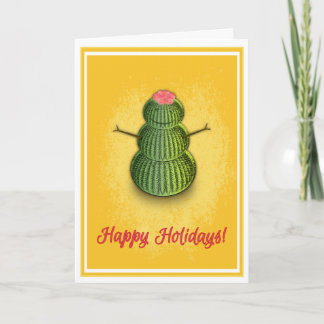 Cactus Snowman dobrou cartão de férias (5 x 7)