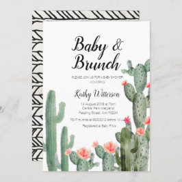 Cactus verde-geração, convite para o chá de fralda