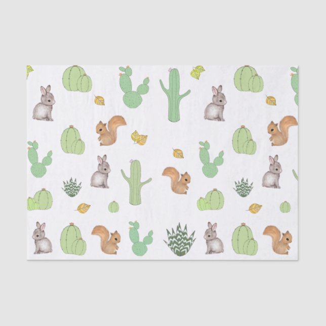Cactus Woodland — Papel Tecido Animal (Frente )