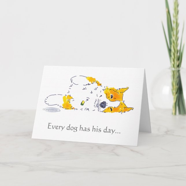 Cada cão tem seu cartão do Corgi do dia (Frente)