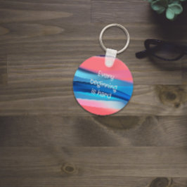 Cada começo é duro de chaveiro de coral azul