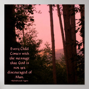 Cada criança vem com o poster da mensagem…