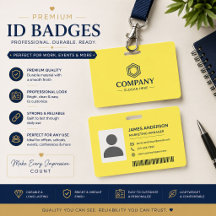 Cadalete de ID Amarelo Personalizado | Crachá Mode