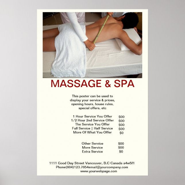 Cadaverine Spa Massage Beauty Salon poster (Frente)