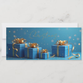 cadeaux bleus, rubans dorés