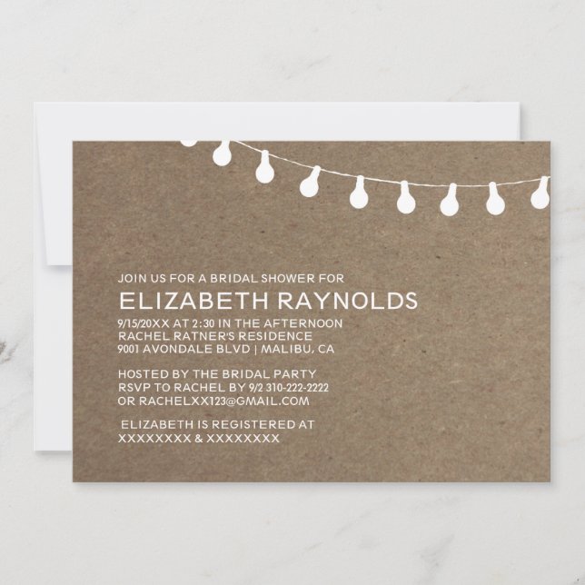 Cadeia de Convites de chá de panela das luzes (Frente)