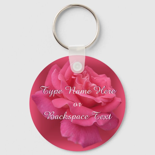 Cadeias-chave rosa, Chaveiro rosa rosa personaliza (Frente)