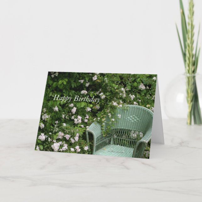 Cadeira de vime entre blogueiros Cartão de Saudaçã (Frente)