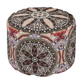 Cadeira Puff Redonda Otomano inspirado africano de EarthTones do design