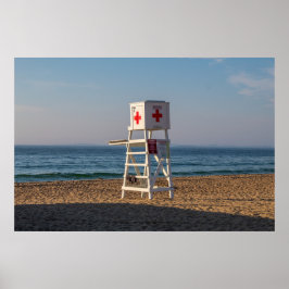 Cadeira salva-vidas na poster da praia