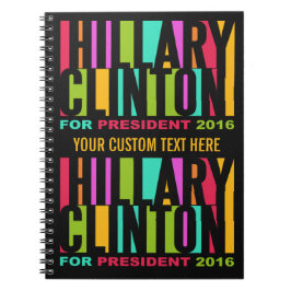 Caderno 2016 colorido de Hillary Clinton