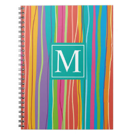 Caderno abstrato colorido doce do monograma |