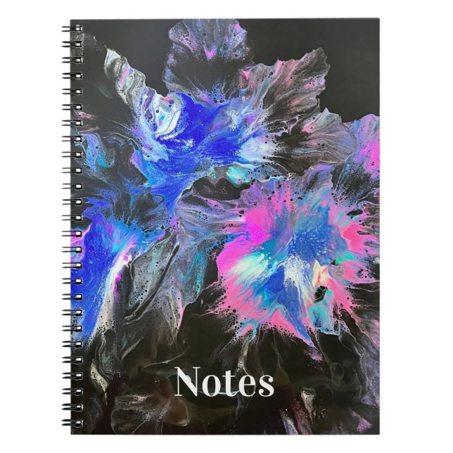 Caderno Abstrato com Capa Espiral Electric Bloom (Frente)