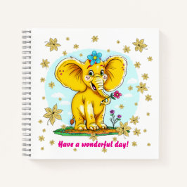 Caderno Adorável de Elefante