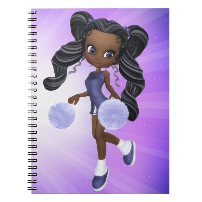 Caderno bonito do cheerleader do afro-americano (Frente)