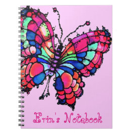 Caderno bonito personalizado da borboleta