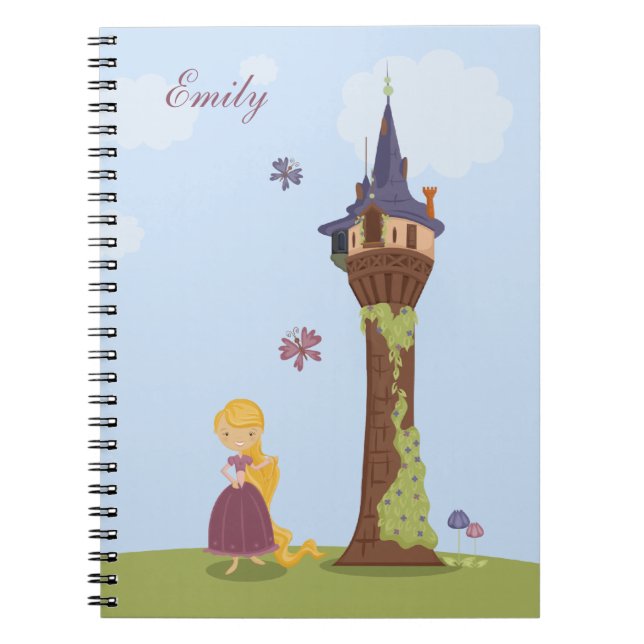 Caderno bonito personalizado do rapunzel e da (Frente)