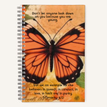 Caderno Borboleta 1 Timóteo 4:12