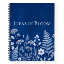 Caderno Botânico Azul Ideas in Bloom