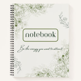 Caderno botânico verde simples