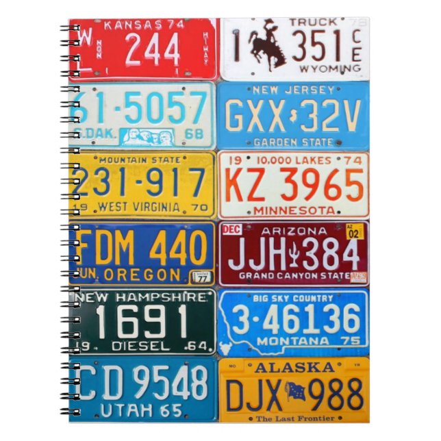 Caderno colorido V1 das matrículas dos EUA do (Frente)