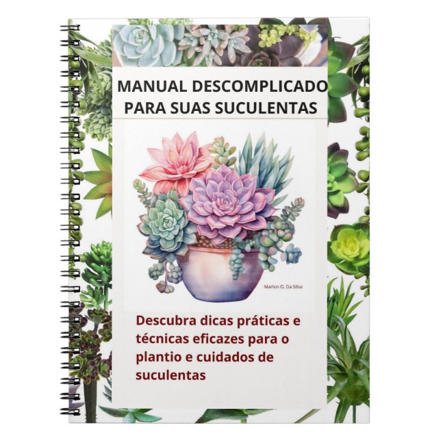 Caderno com capa de suculentas (Frente)