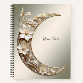 Caderno com Moldura de Lua Crescente Decorativa