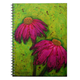 caderno 'Coneflowers roxo espiral