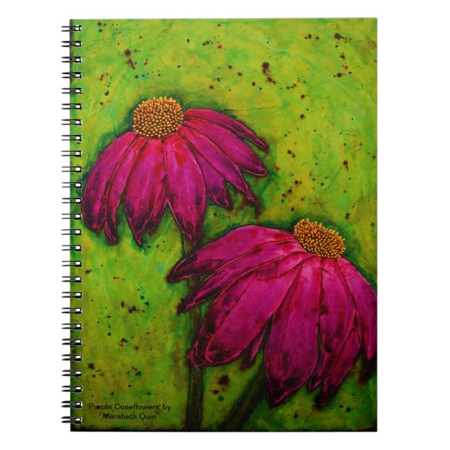 caderno 'Coneflowers roxo espiral (Frente)