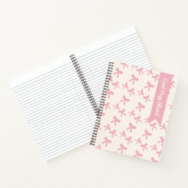 Caderno Coquette Desenhado à Mão Sonhos Laço Rosa