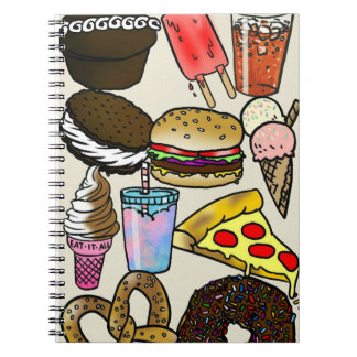 Caderno da foto da comida lixo