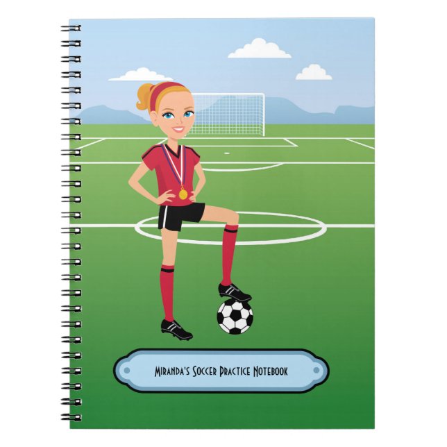 Caderno da prática do futebol da menina (Frente)