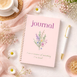 Caderno de afirmações positivas florais
