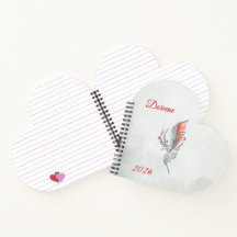 Caderno de água-forte floral de pena elegante