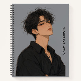 Caderno de Atitude de Garoto Anime de Exterior Cal