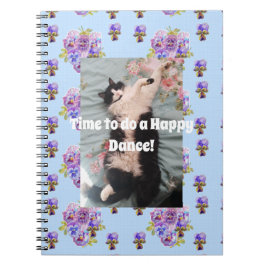 Caderno de Dança Feliz Floral Engraçado Gato Smoki