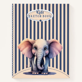 caderno de desenho espiral infantil Elefante e lin