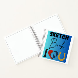 Caderno de Desenho 'Eu Amo Você' para Amantes de C